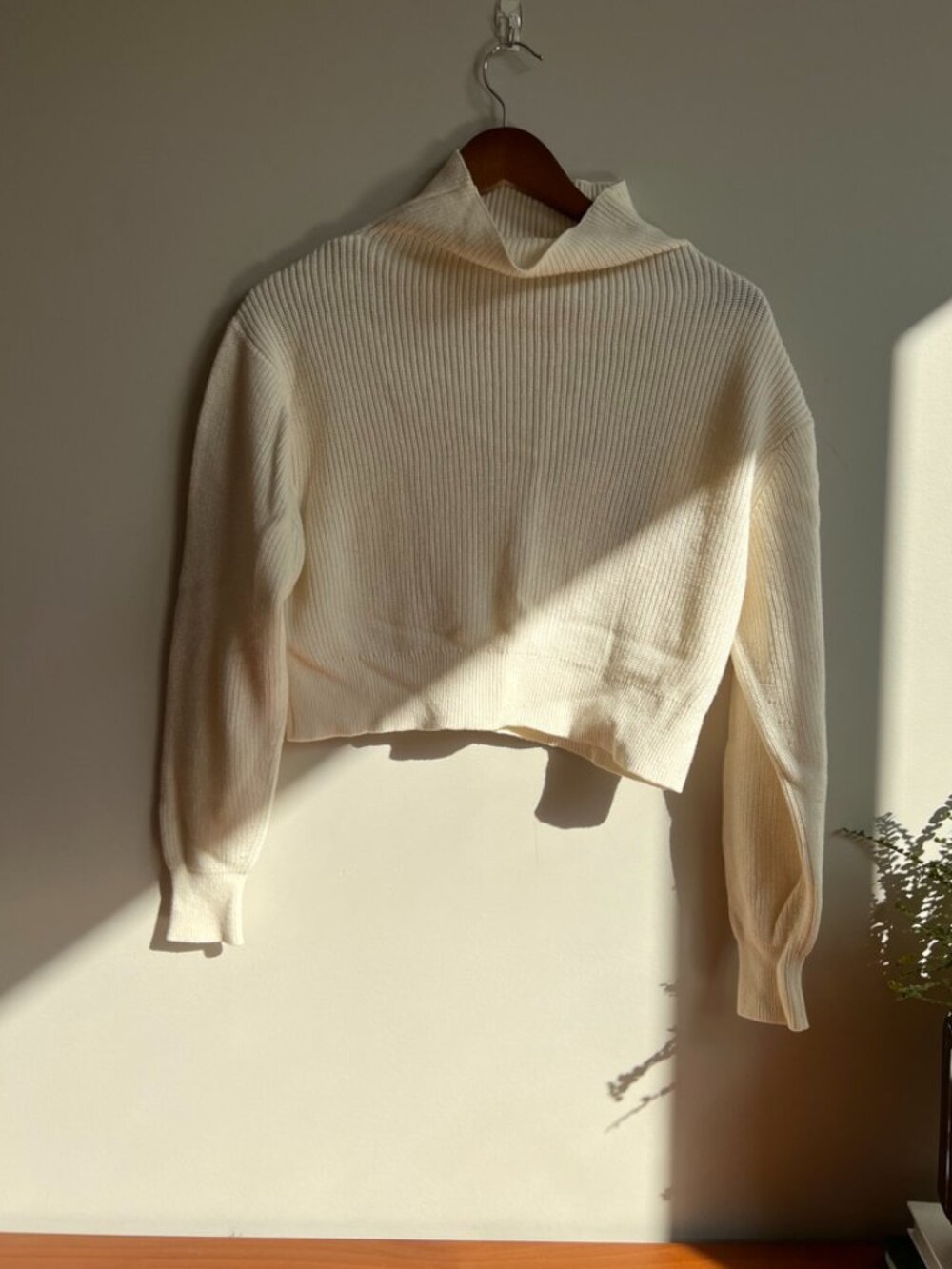 Wilfred by Aritzia Merino Wool Cotton Turtleneck Sweater XS Cream